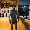 KHAKI HYBRID FIGHT SHORTS